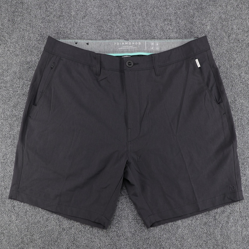 7 Diamonds Aeroplane Performance Shorts Mens 36 Charcoal Gray STS7-1167 Stretch